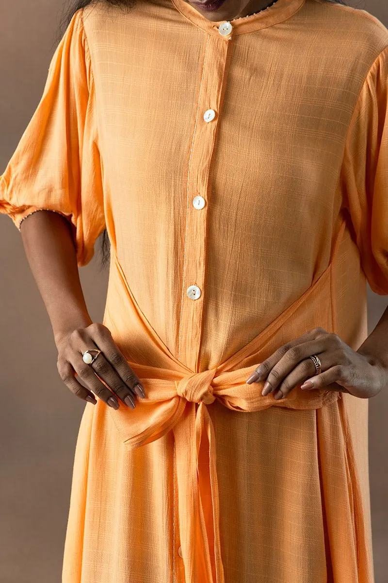 Kesari Sugarcane Fabric Shirt Dress