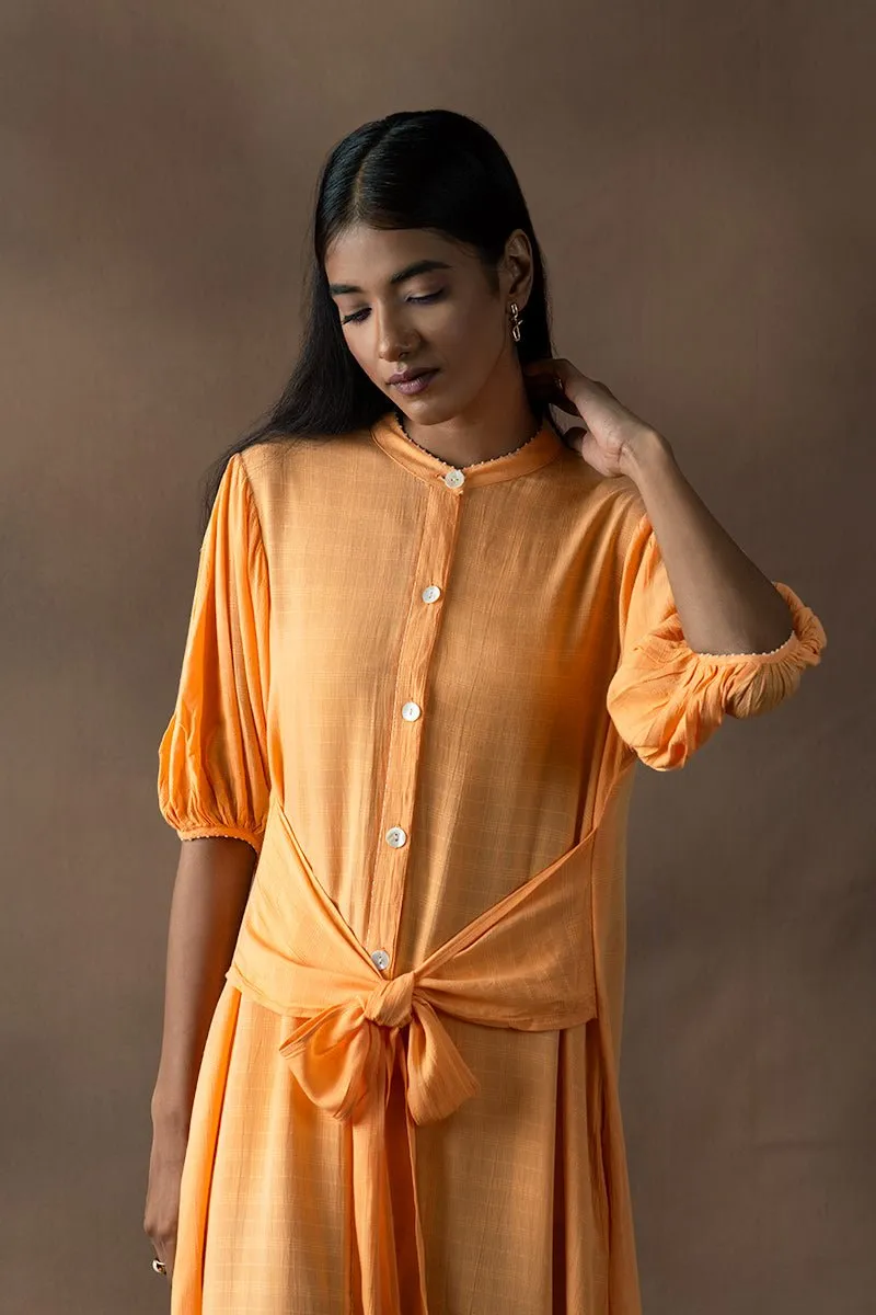 Kesari Sugarcane Fabric Shirt Dress