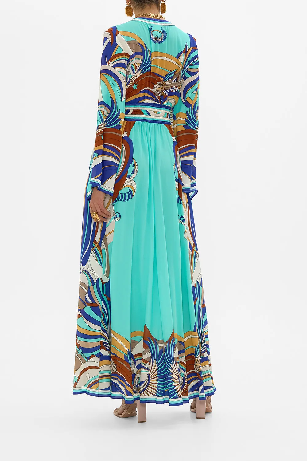 KIMONO SLEEVE DRESS WITH SHIRRING DETAIL OASIS ORACLE