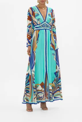 KIMONO SLEEVE DRESS WITH SHIRRING DETAIL OASIS ORACLE