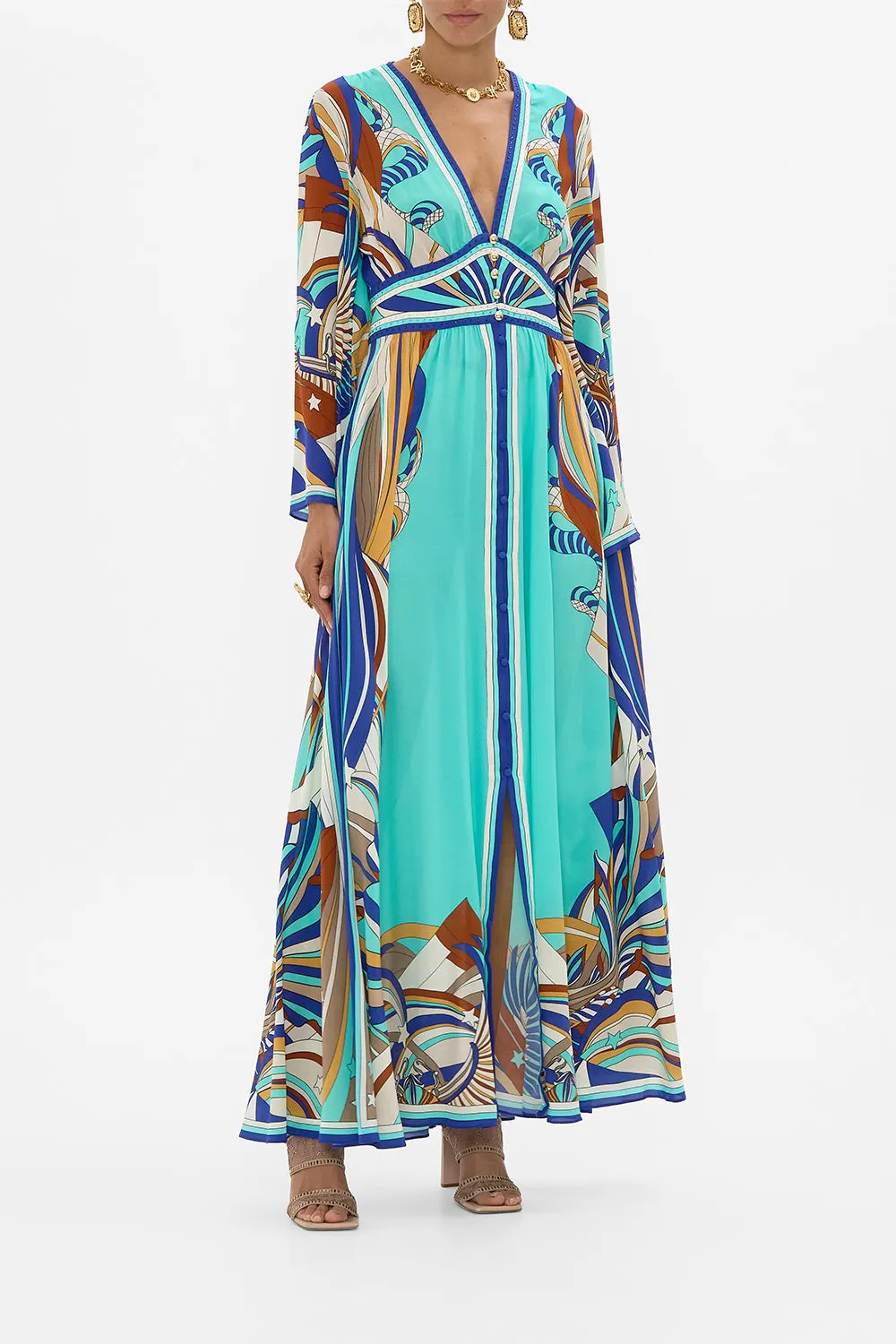 KIMONO SLEEVE DRESS WITH SHIRRING DETAIL OASIS ORACLE