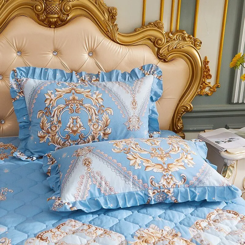 Lace Quilted Bed Skirt - Luxury King Size Bed Cover
