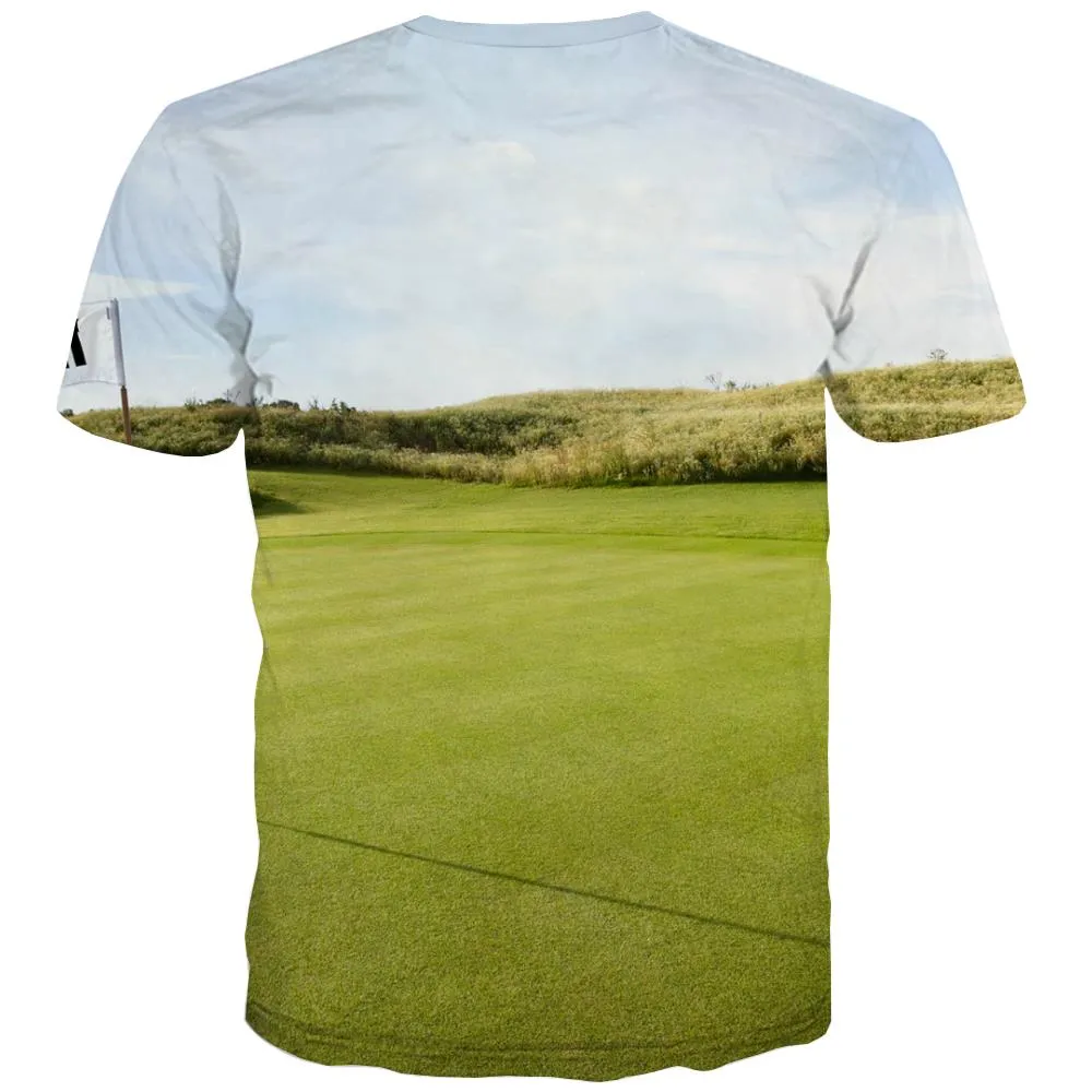 Lawn T shirts Men Golf Tshirt Anime Forest Tshirts Cool Natural Tshirt Printed Game Tshirts Casual
