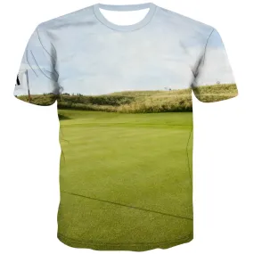 Lawn T shirts Men Golf Tshirt Anime Forest Tshirts Cool Natural Tshirt Printed Game Tshirts Casual