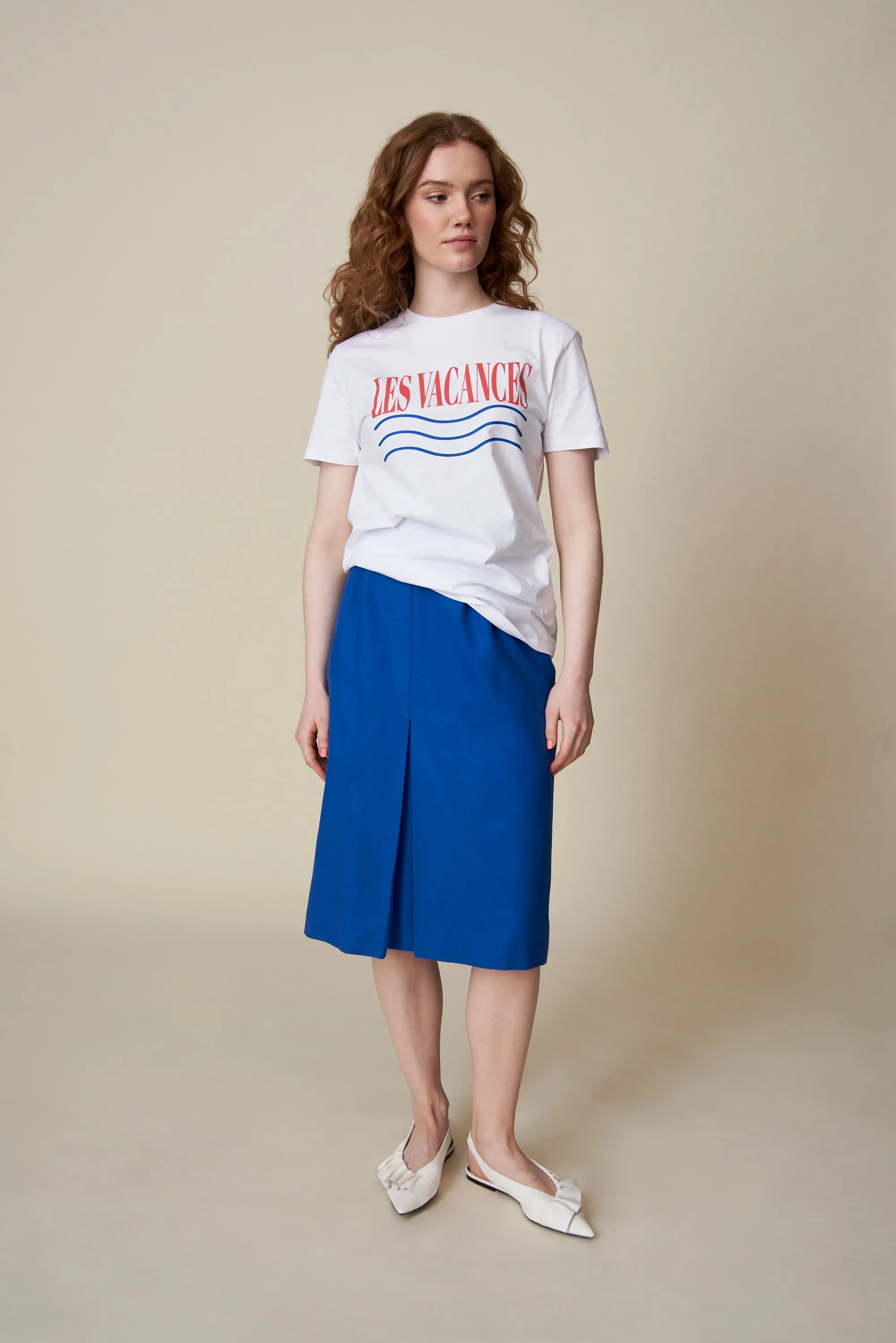 Les Vacances T-Shirt - Weiß/Blau/Rot