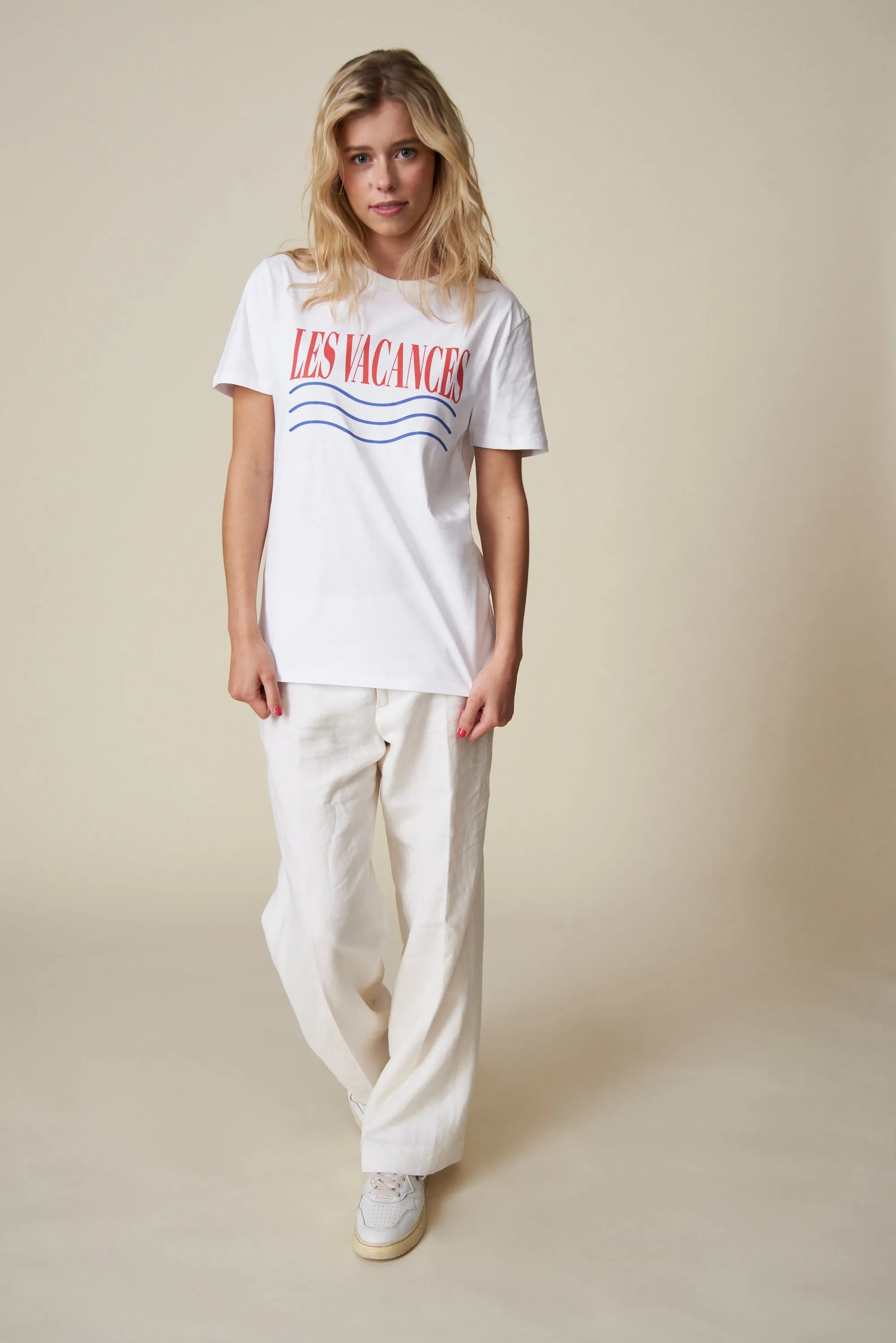 Les Vacances T-Shirt - Weiß/Blau/Rot