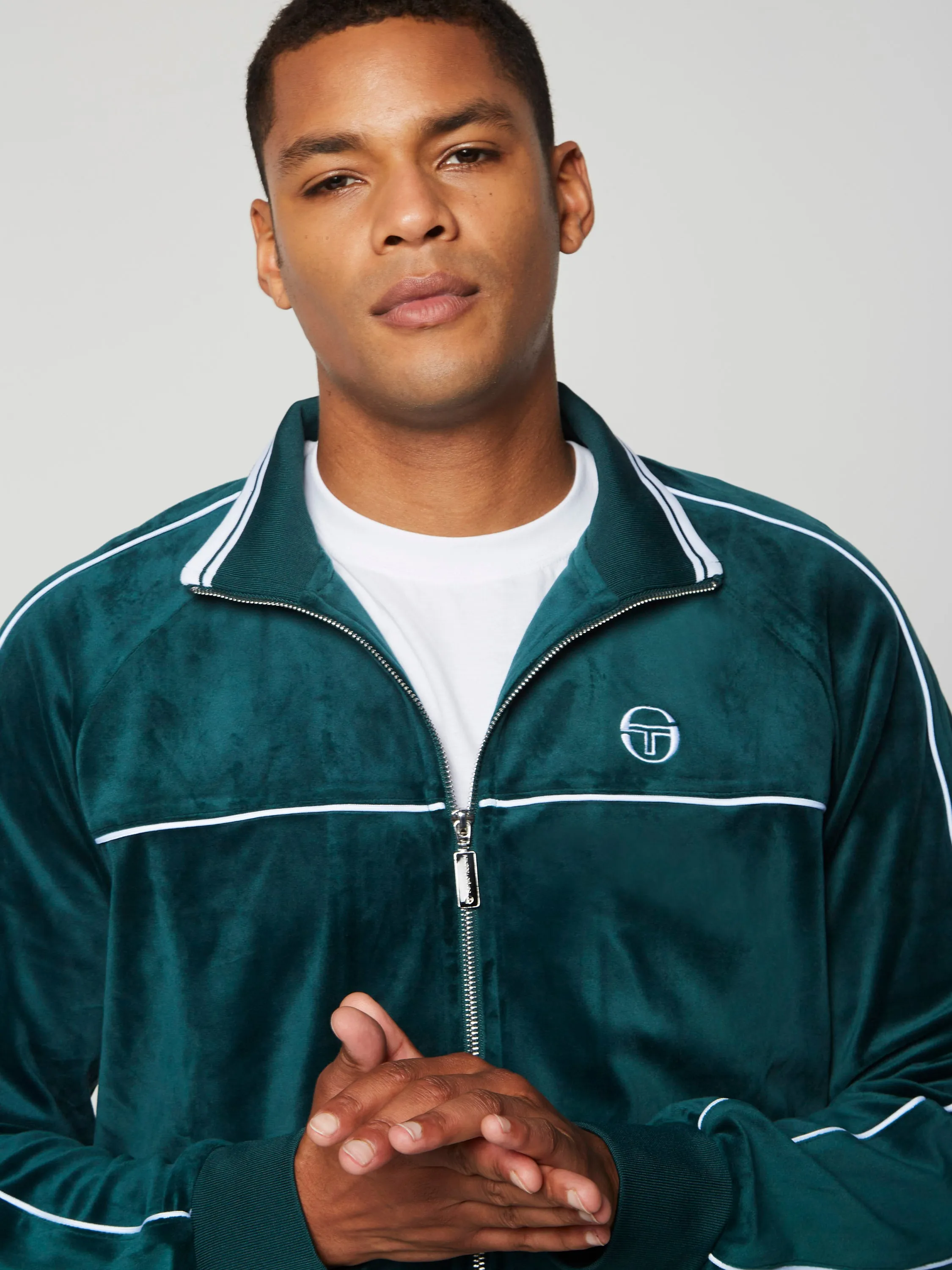 Lioni Velour Track Jacket- Botanical Garden
