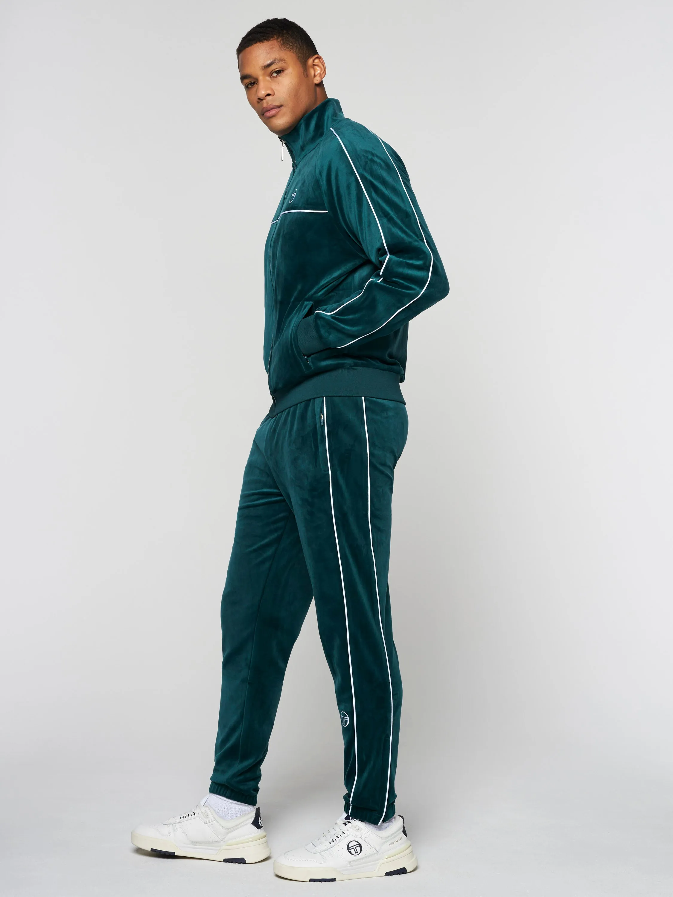 Lioni Velour Track Jacket- Botanical Garden