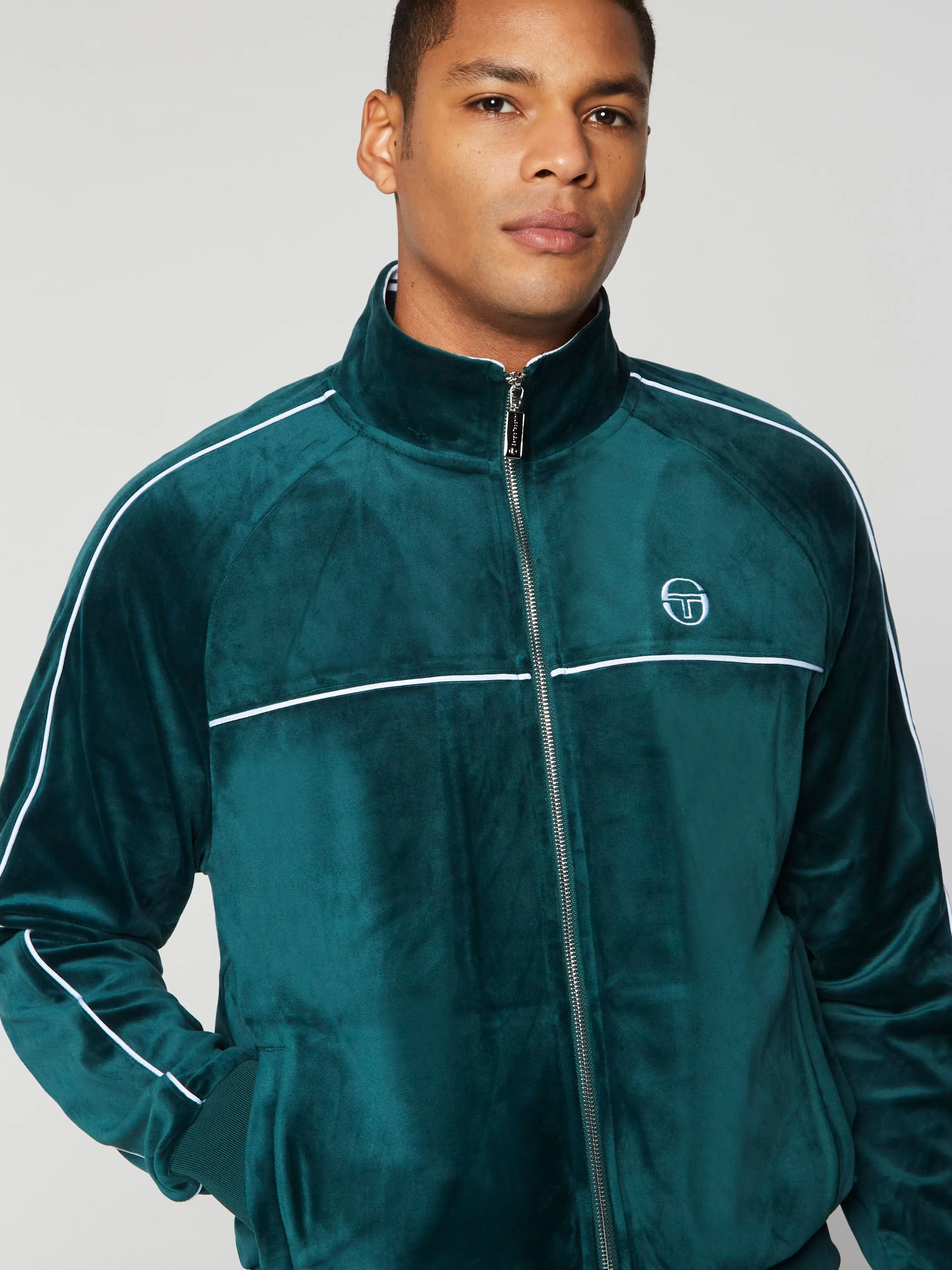 Lioni Velour Track Jacket- Botanical Garden