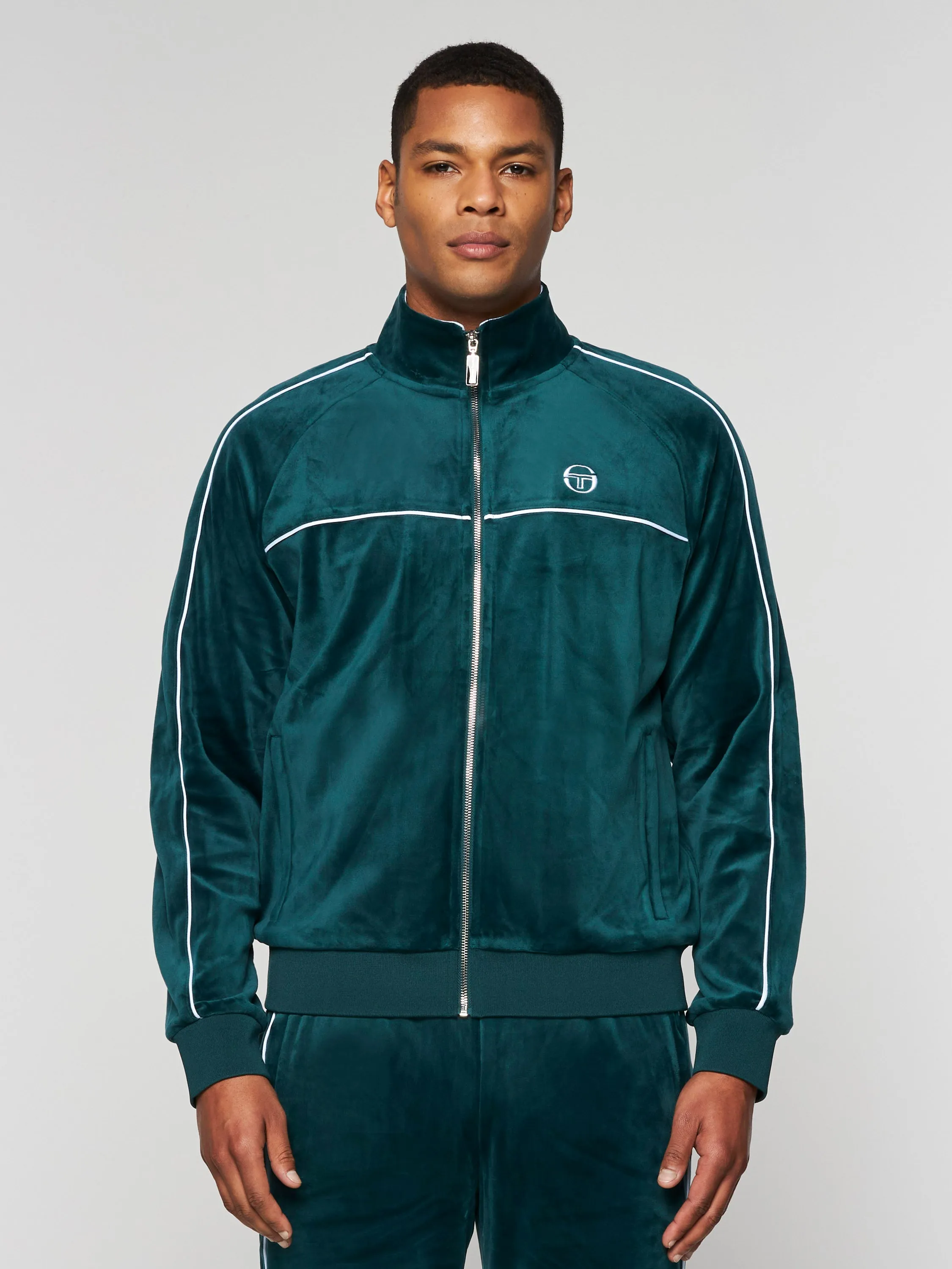 Lioni Velour Track Jacket- Botanical Garden