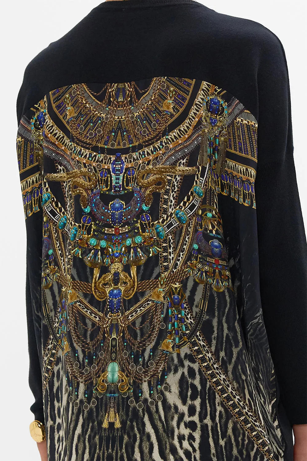 LONG SLEEVE JUMPER WITH PRINT BACK CAT WORSHIP