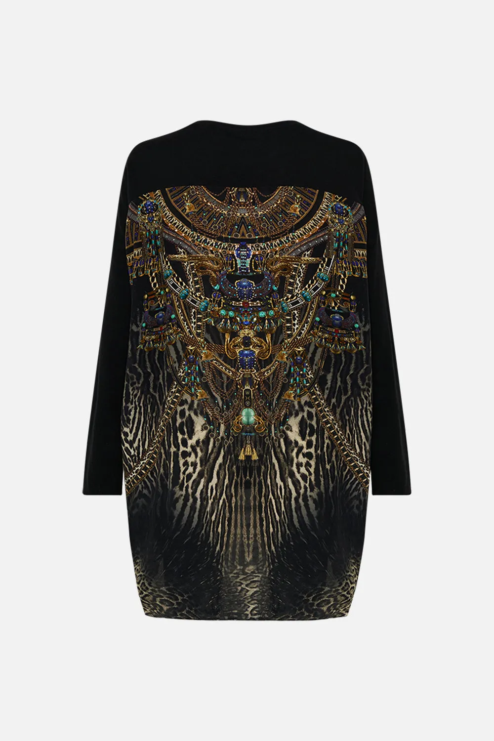 LONG SLEEVE JUMPER WITH PRINT BACK CAT WORSHIP
