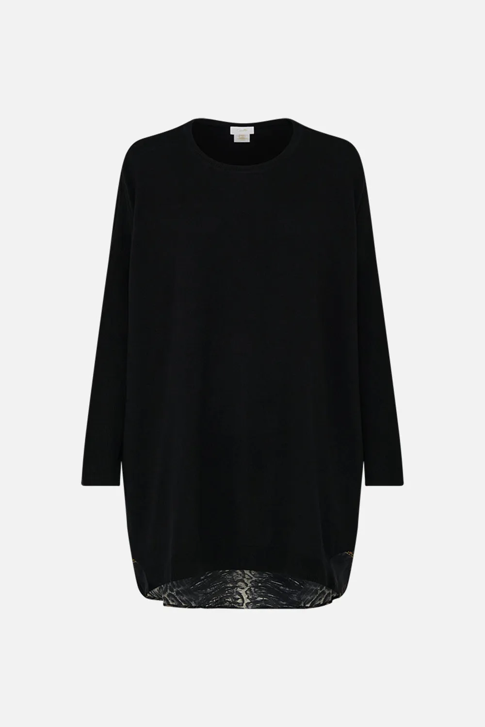 LONG SLEEVE JUMPER WITH PRINT BACK CAT WORSHIP