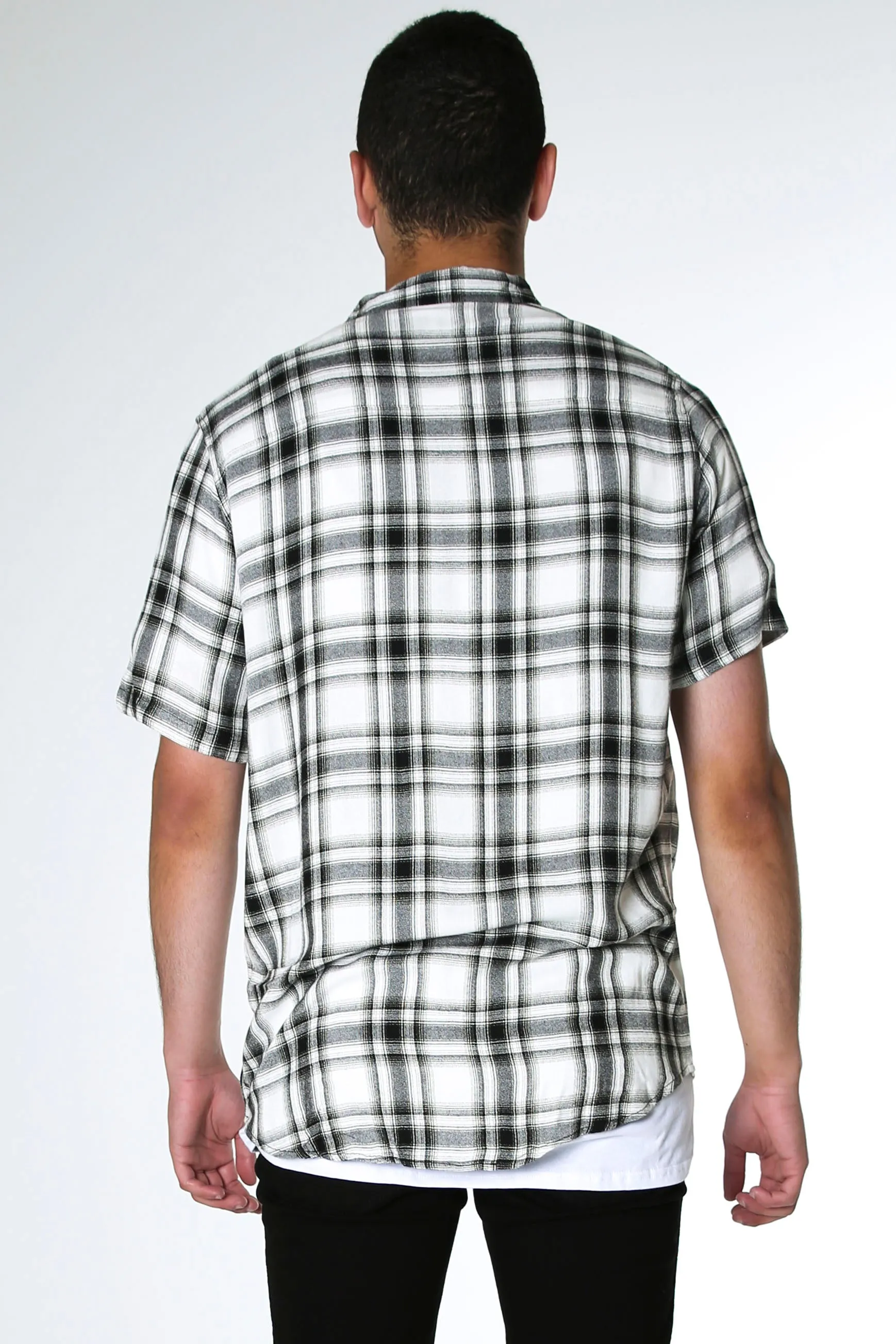 Lost Check Short Sleeve Shirt White