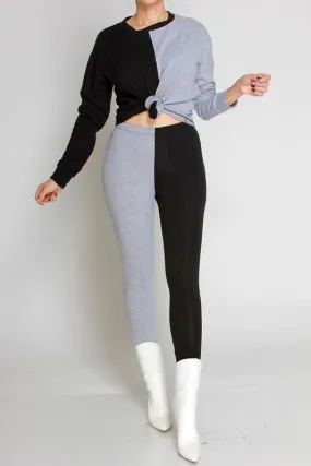 Lounge with me| Color Block Black & Grey set