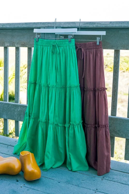 Love Bug Tiered Midi Skirt
