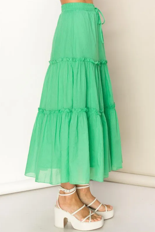 Love Bug Tiered Midi Skirt