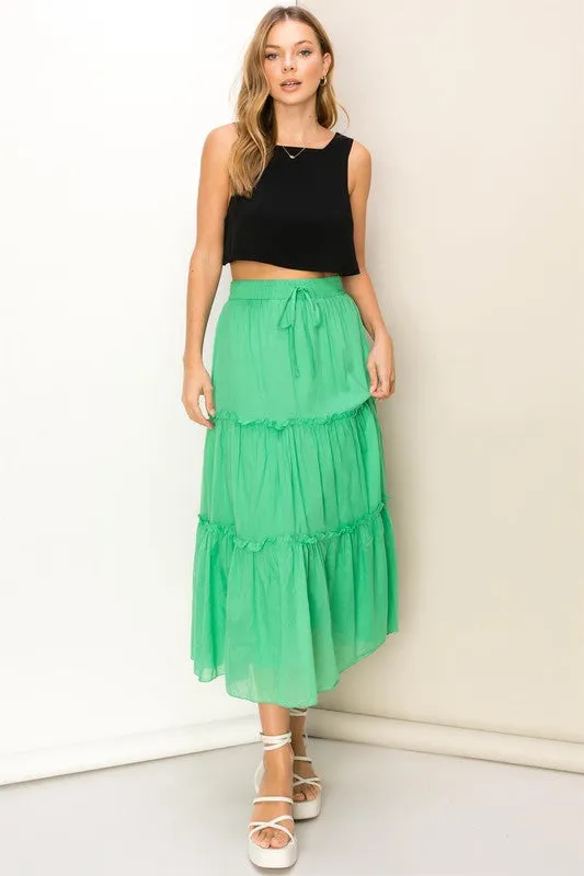 Love Bug Tiered Midi Skirt