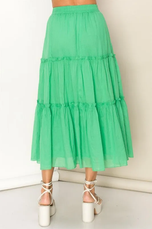 Love Bug Tiered Midi Skirt