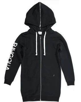 <A 001a72> Fungolia Fleece Long hoodie -Logo (black)