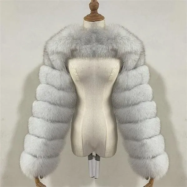 Luxury Faux Fur Cropped Jacket F4069