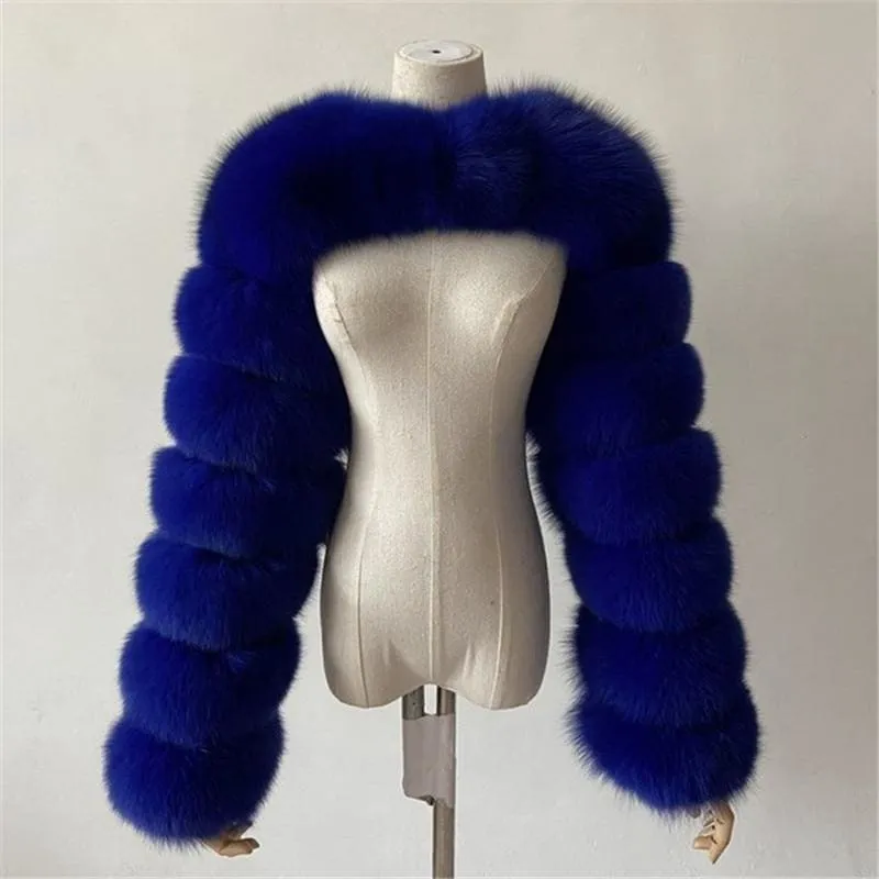 Luxury Faux Fur Cropped Jacket F4069