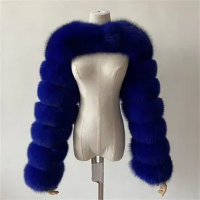 Luxury Faux Fur Cropped Jacket F4069