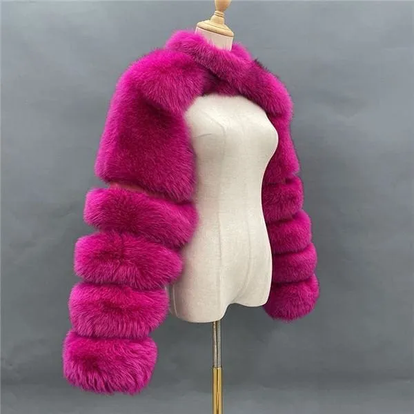 Luxury Faux Fur Cropped Jacket F4069