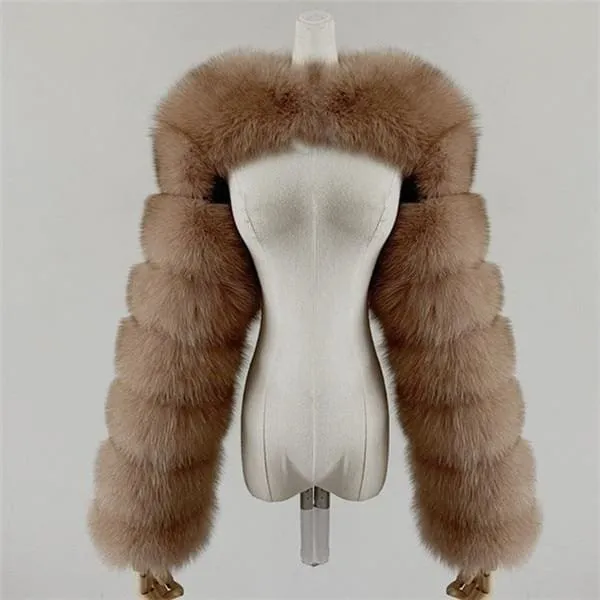 Luxury Faux Fur Cropped Jacket F4069