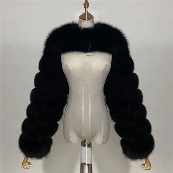 Luxury Faux Fur Cropped Jacket F4069