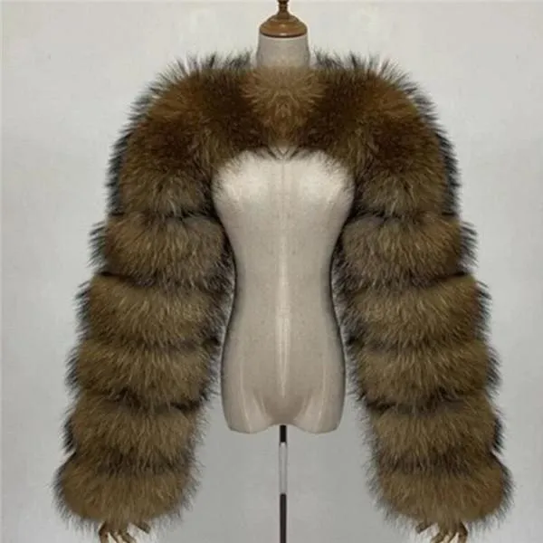 Luxury Faux Fur Cropped Jacket F4069