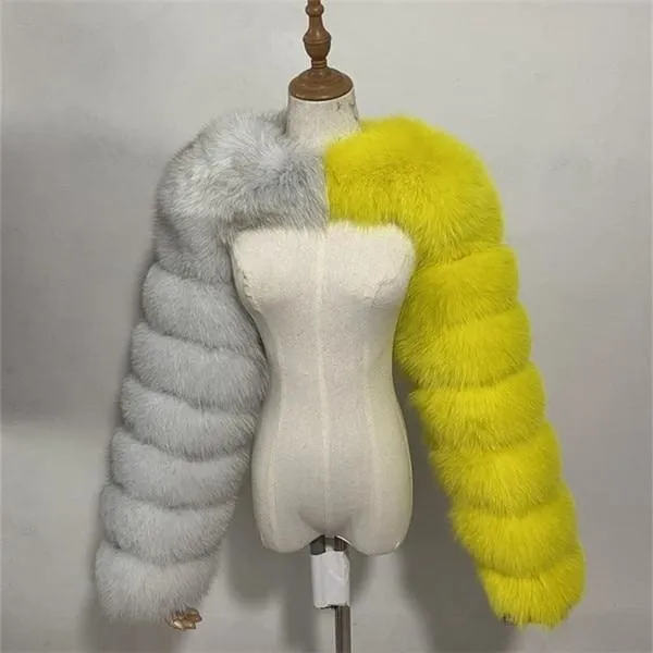 Luxury Faux Fur Cropped Jacket F4069