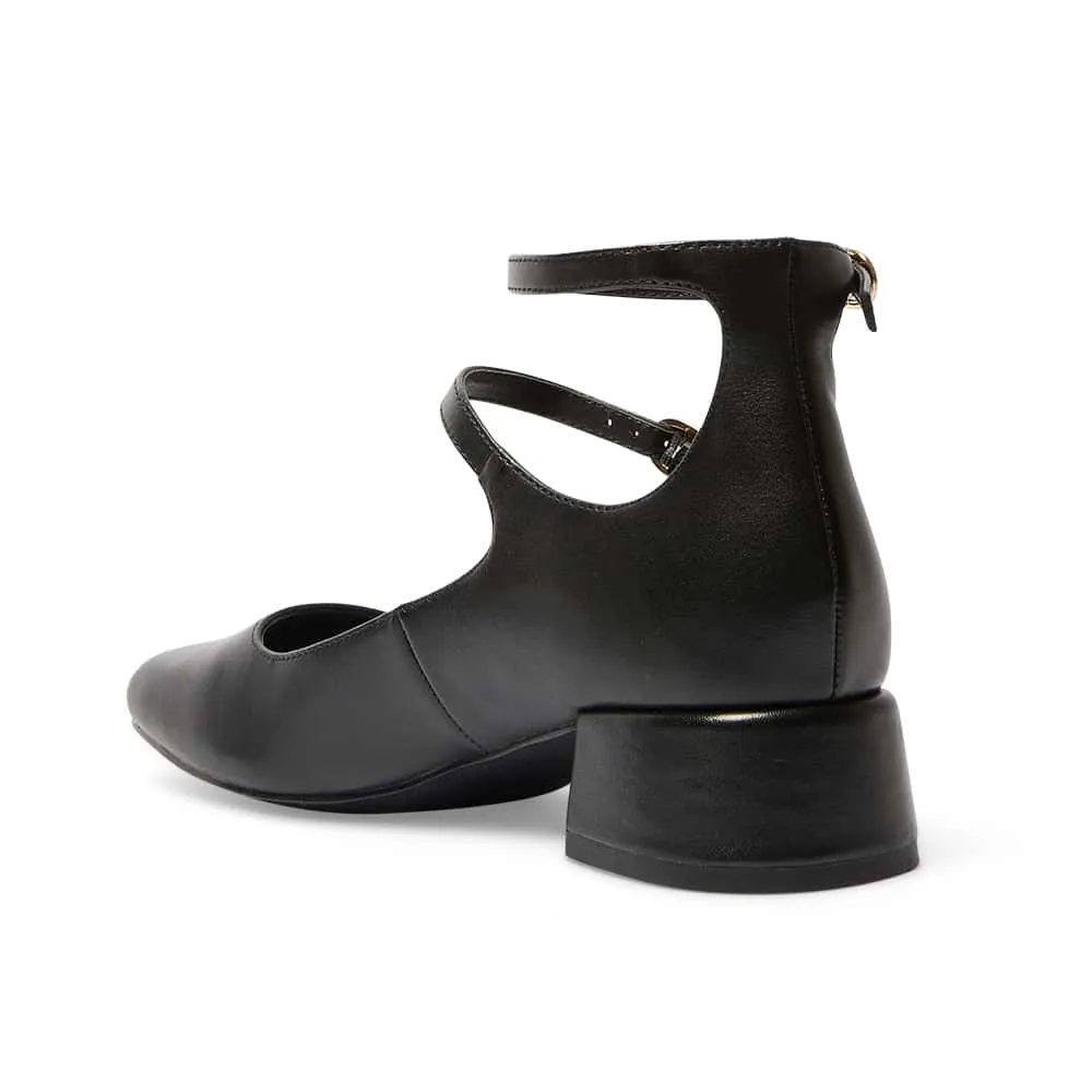Lydia Heel in Black Leather
