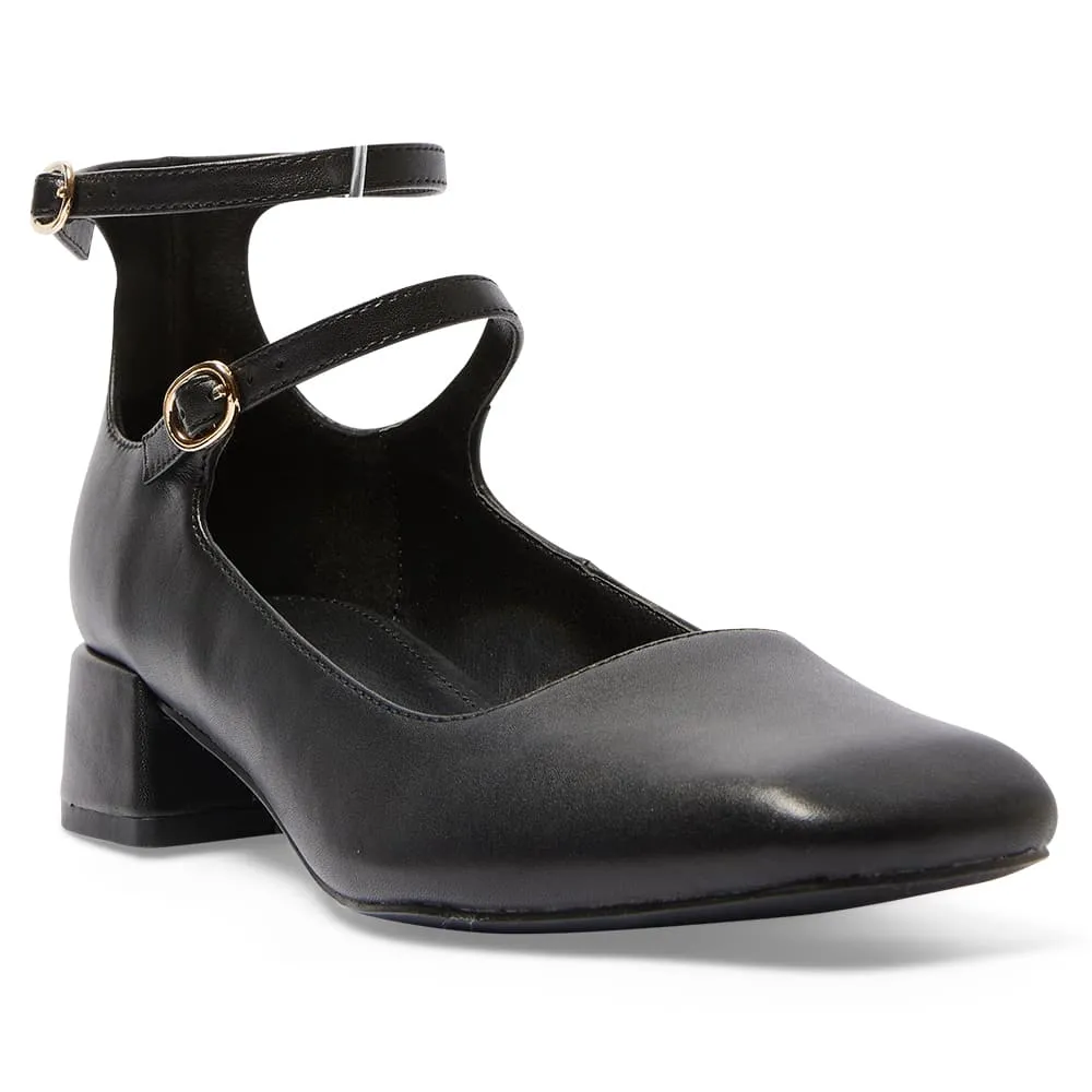 Lydia Heel in Black Leather