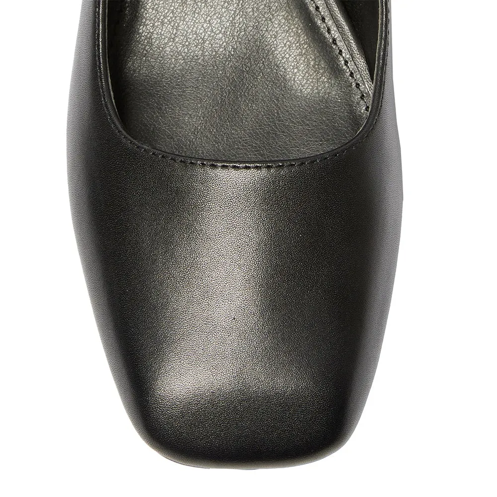 Lydia Heel in Black Leather
