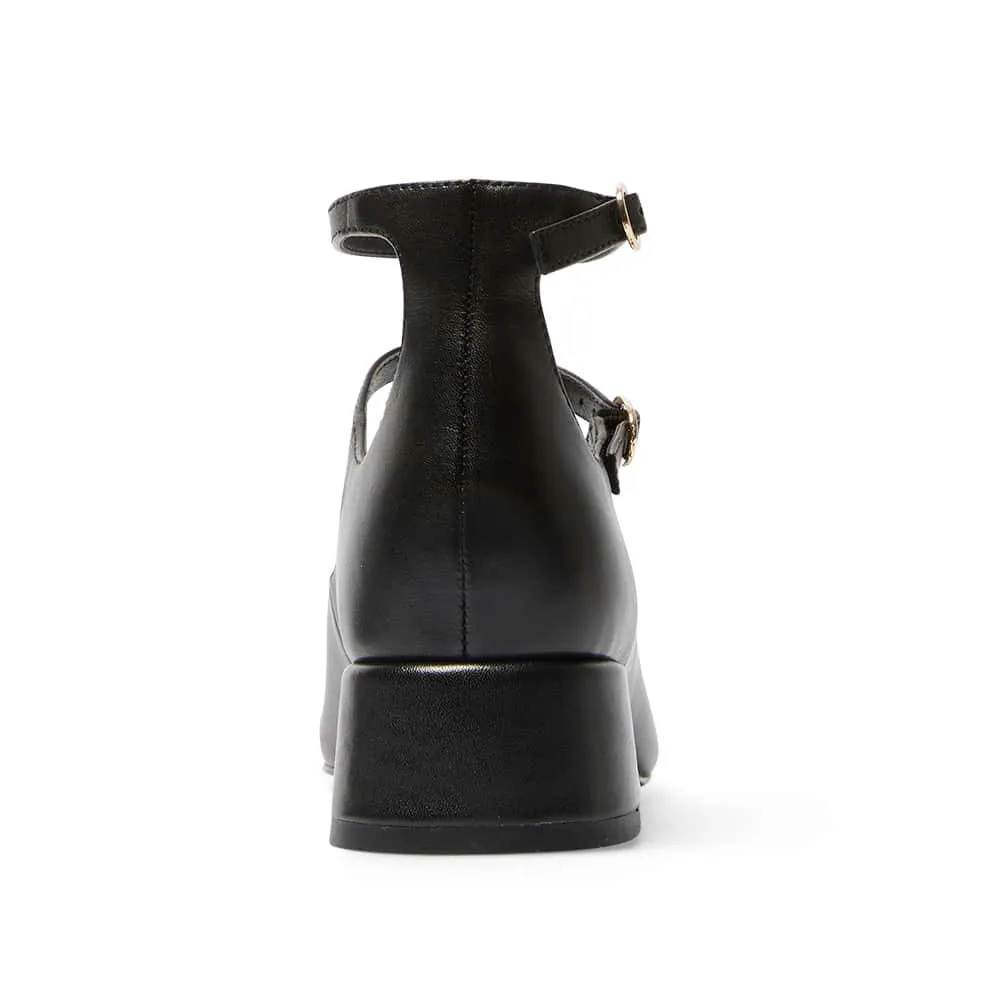 Lydia Heel in Black Leather