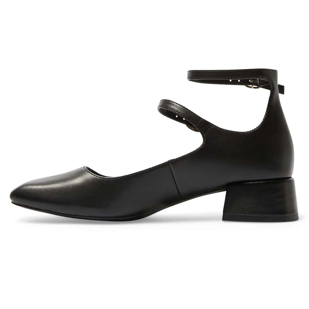 Lydia Heel in Black Leather