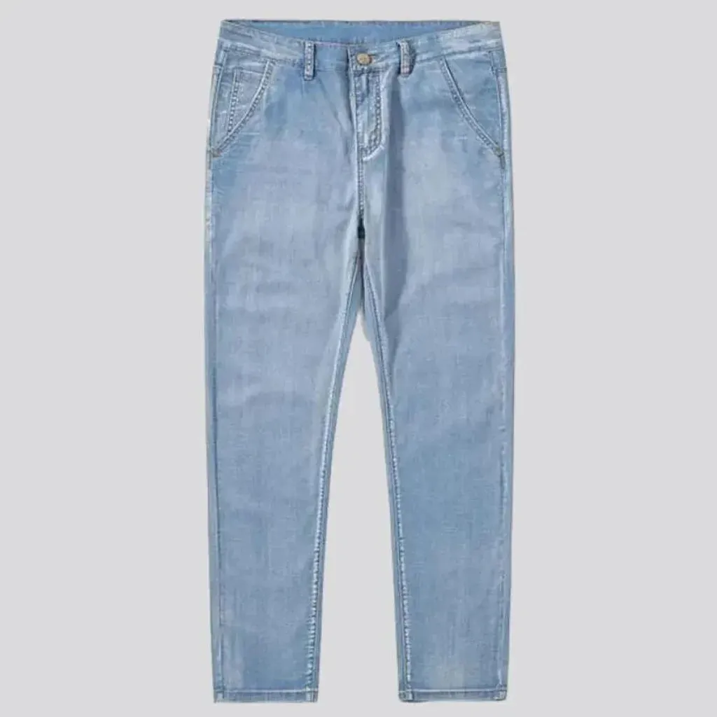 Lyocell men's stonewashed jeans