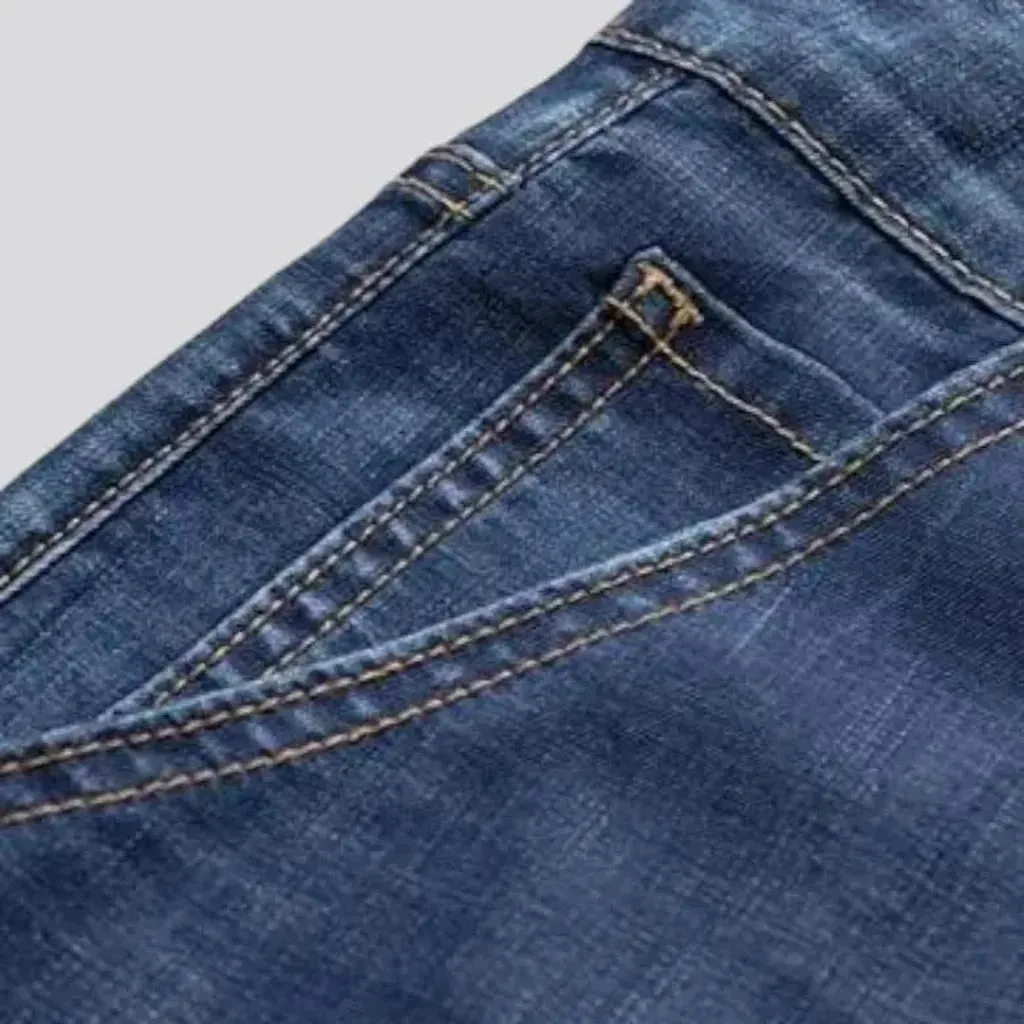 Lyocell men's stonewashed jeans
