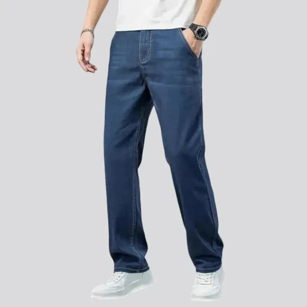 Lyocell men's stonewashed jeans