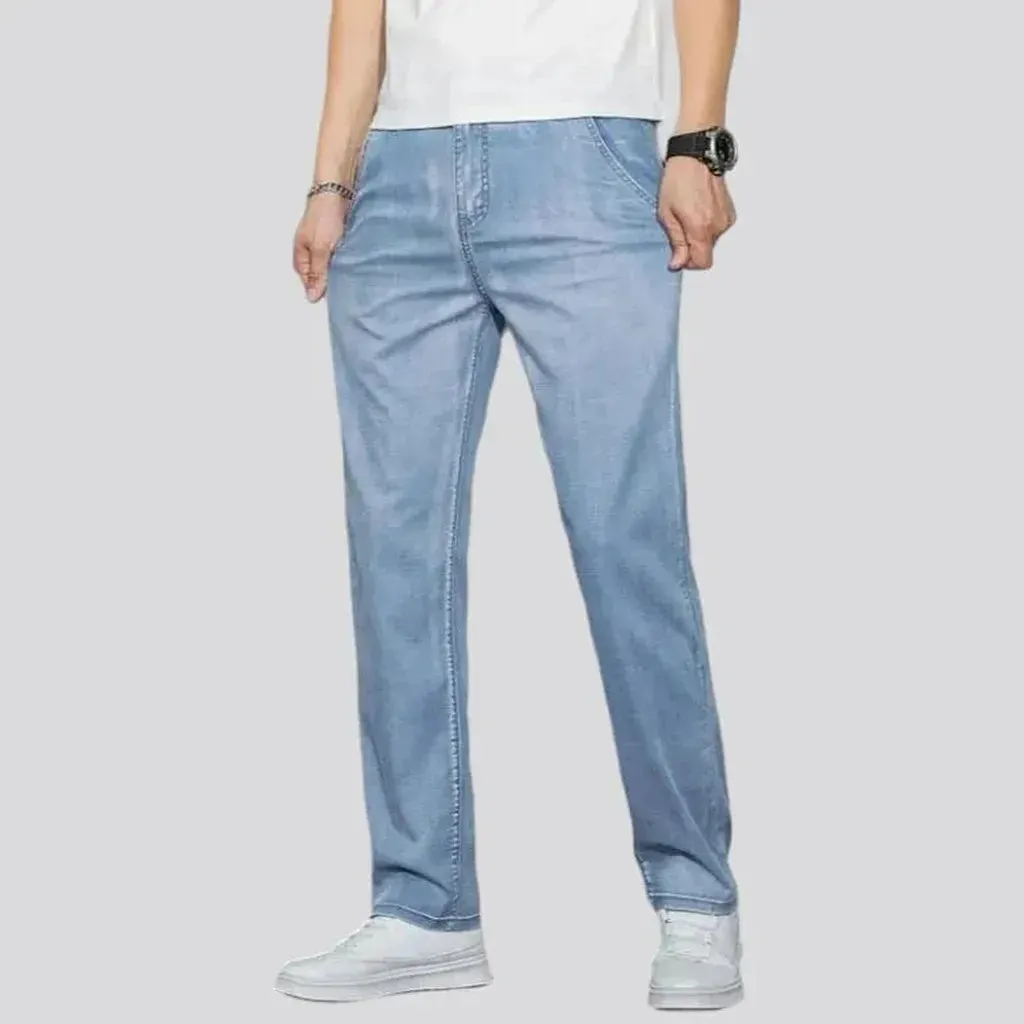 Lyocell men's stonewashed jeans