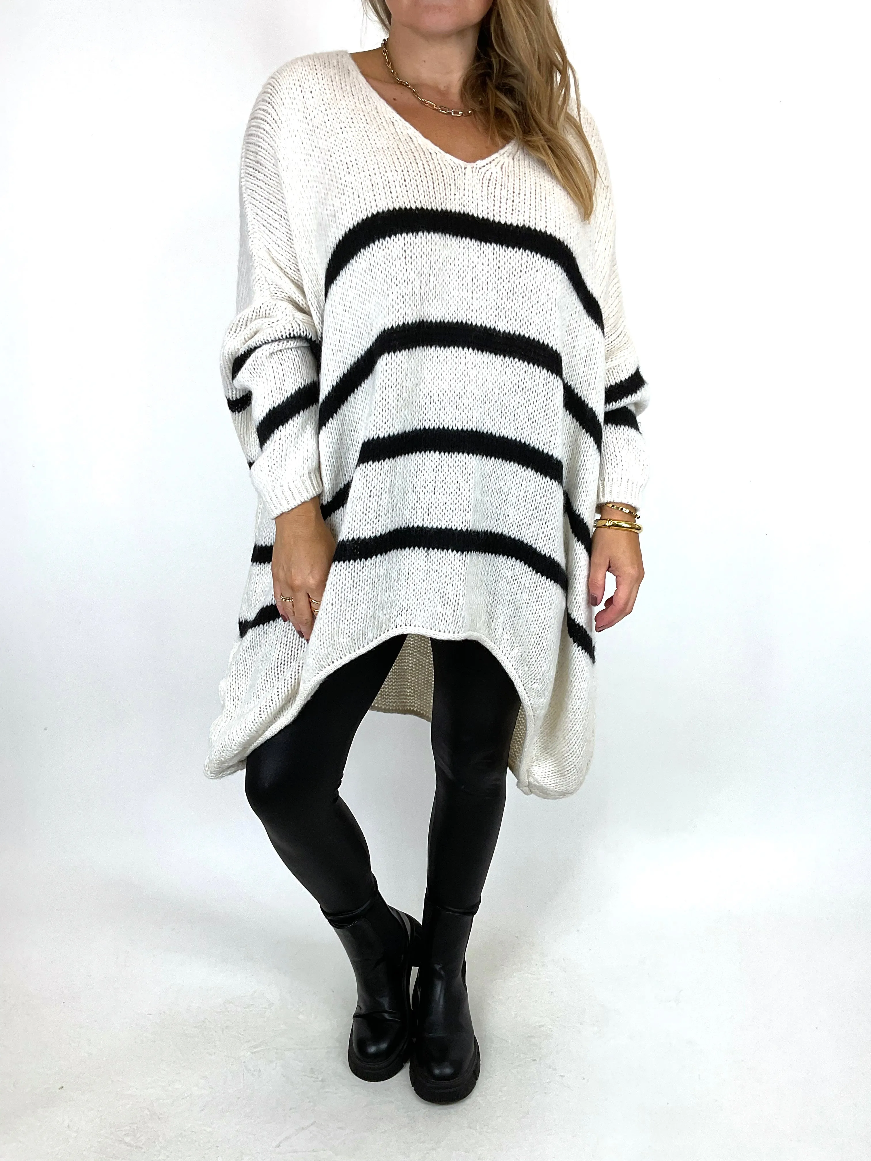 Made in Italy Lagenlook Winona Jumper Winter Cream. code 3613