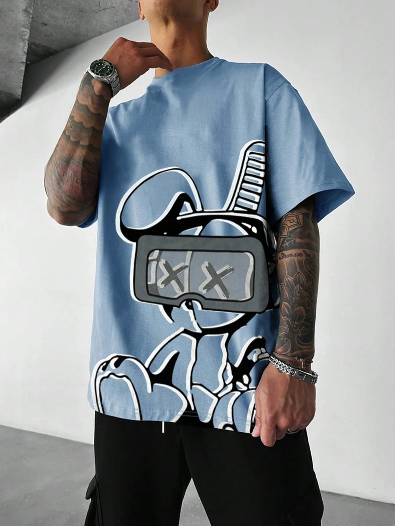 Manfinity EMRG Men's Cartoon Printed Short Sleeve T-shirt