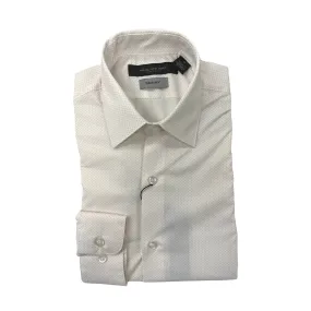 Marc New York Boys Skinny White/Pink Dot Dress Shirt