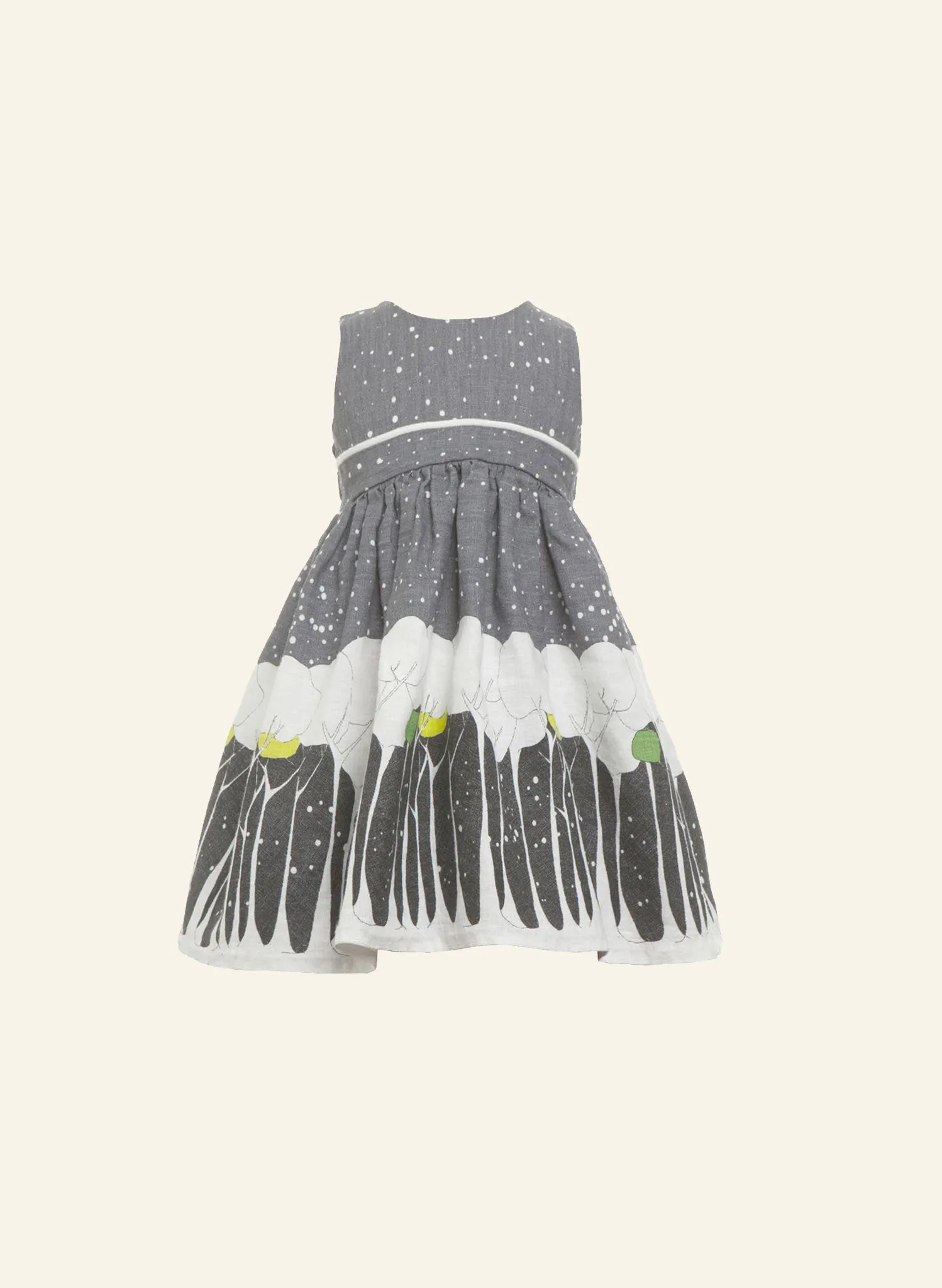 Martha Baby / Toddler Dress - Grey Snowstorm