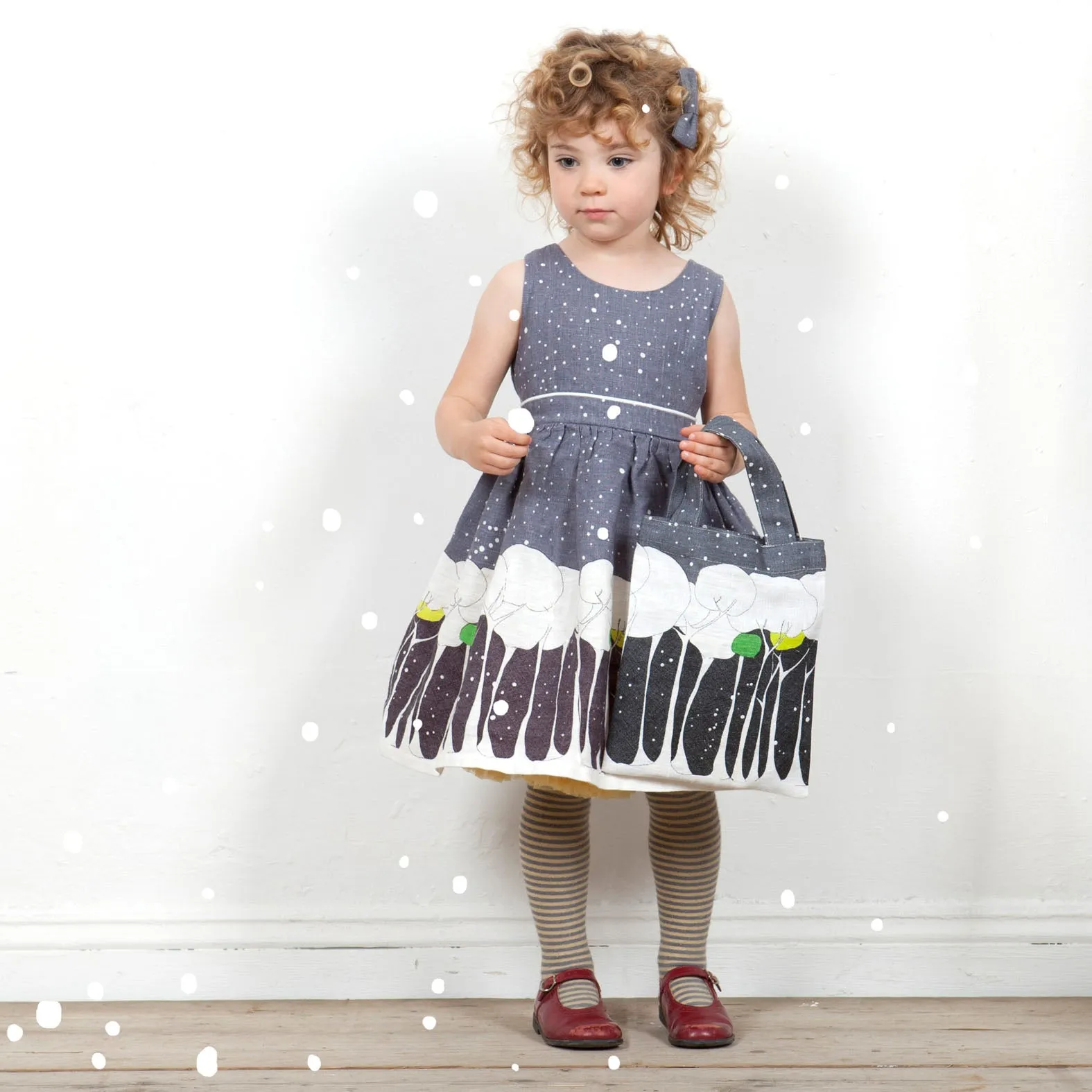 Martha Baby / Toddler Dress - Grey Snowstorm