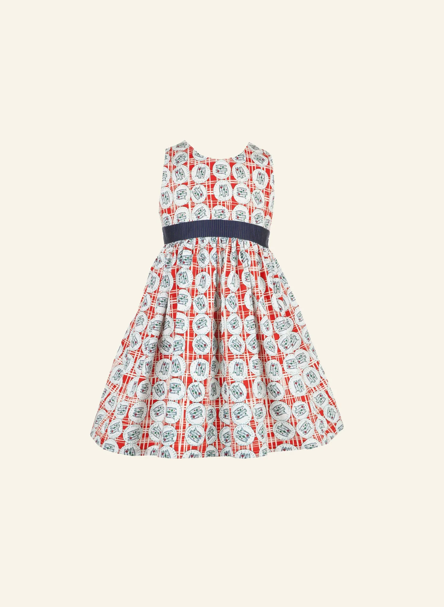 Martha Children's Dress - Red Sardines