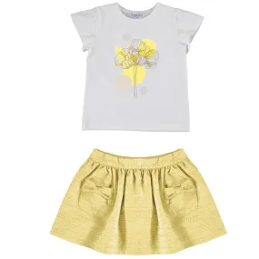 MAYORAL - Tweed Skirt Set - Lemon
