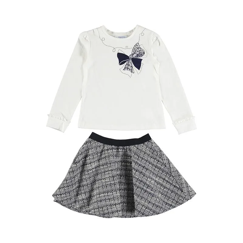 MAYORAL - Tweed Skirt Set - Navy