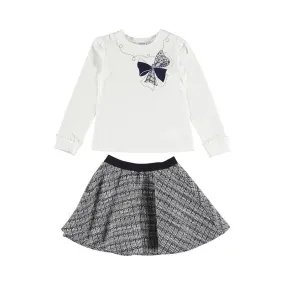 MAYORAL - Tweed Skirt Set - Navy